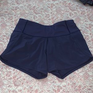 Navy lululemon run times shorts